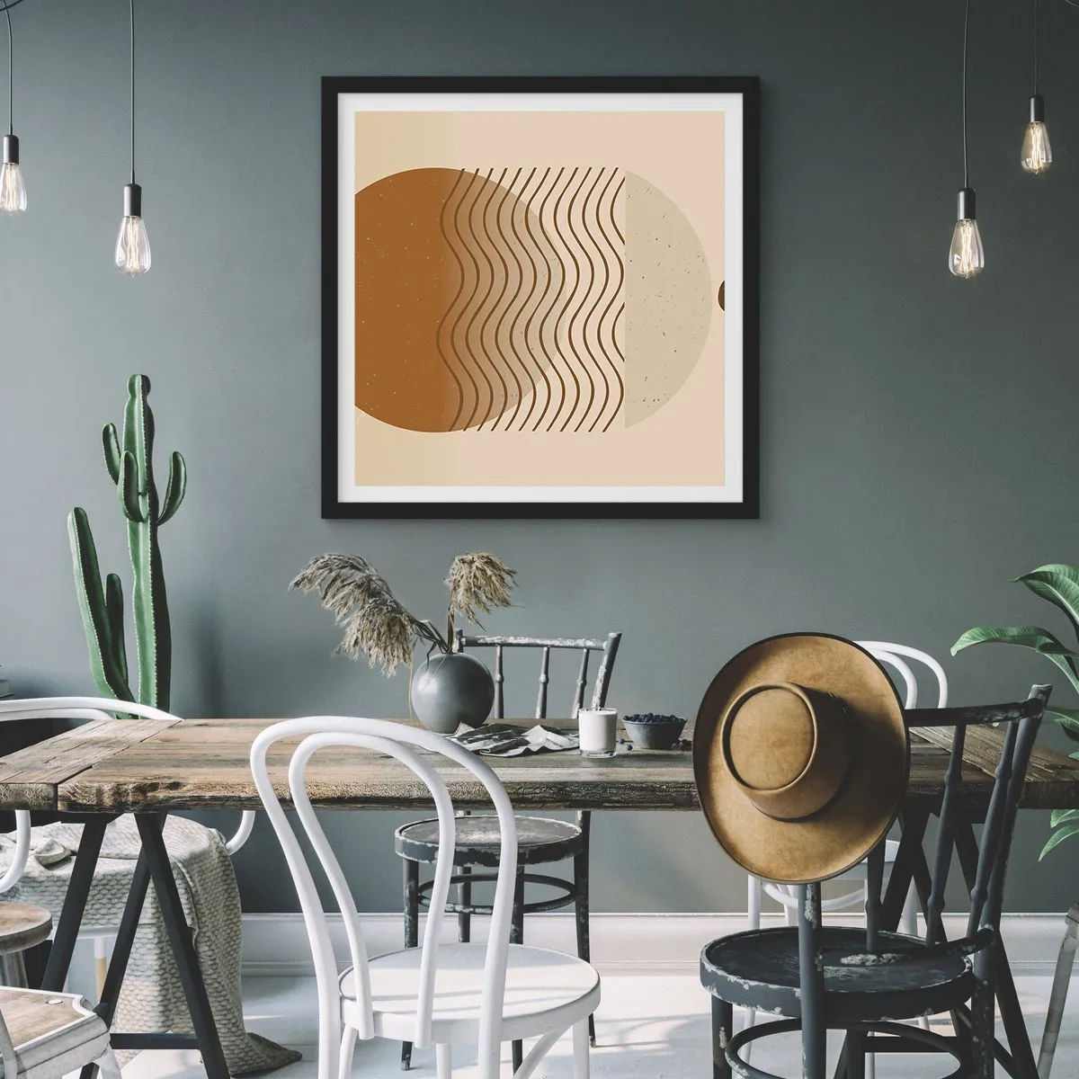 Poster in cornice nera - Sull'origine delle figure geometriche - 40x40 cm