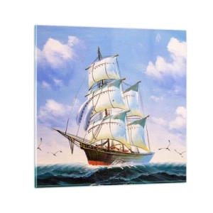 Quadro su vetro - Con orgoglio nel vento - 40x40 cm