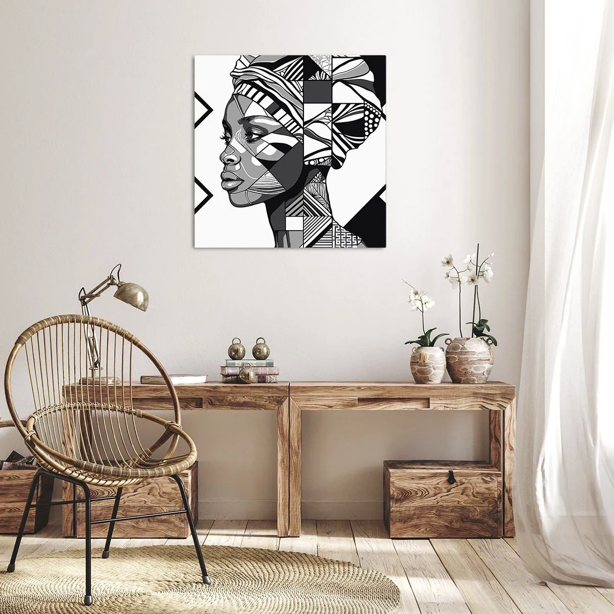 Quadro su tela - Stampe su Tela - Ritratto etnico - 40x40 cm