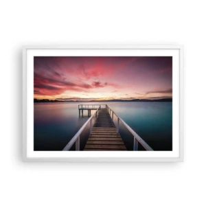 Poster in cornice bianca - La fiamma mite della sera - 70x50 cm