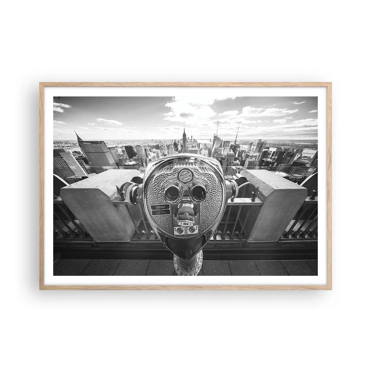 Poster in cornice rovere chiaro - Il centro del mondo - 100x70 cm