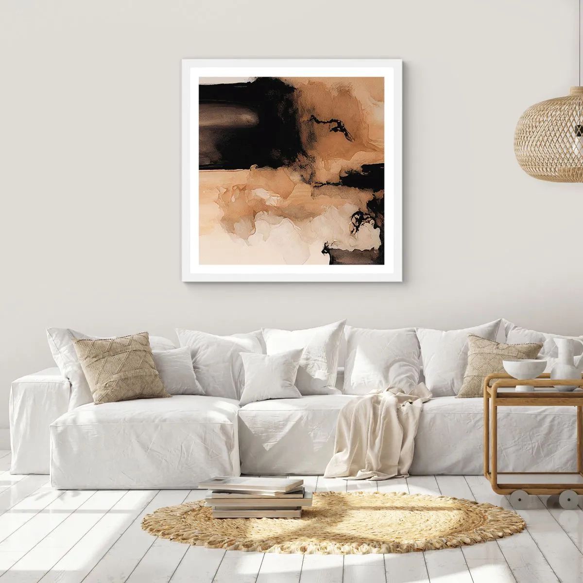 Poster in cornice bianca - Astrazione intrigante - 40x40 cm