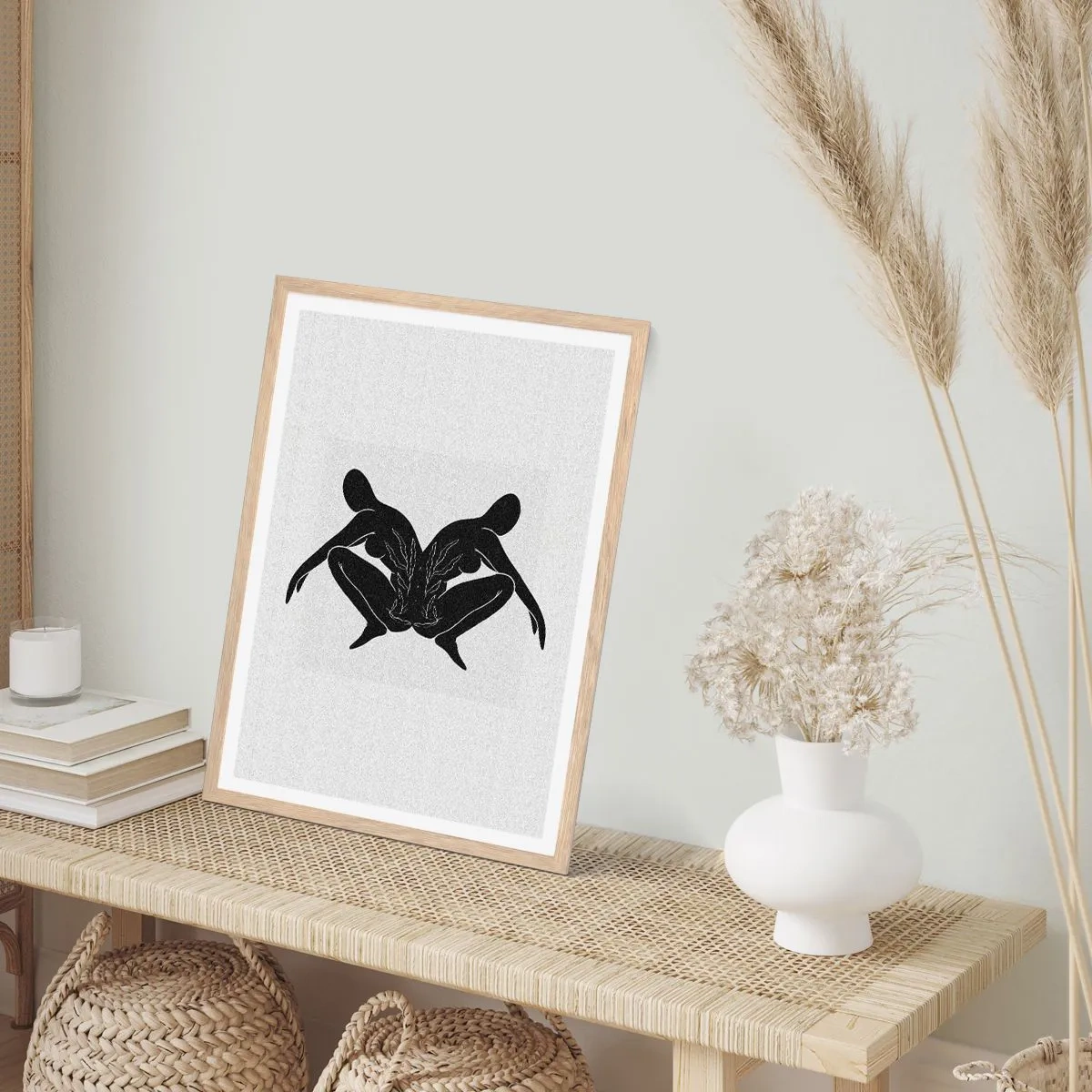 Poster in cornice rovere chiaro - Anima comune - 61x91 cm