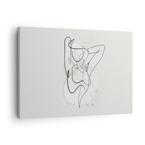 Quadro su tela - Stampe su Tela - Figura astratta di linea artistica su uno sfondo chiaro - 70x50cm - L'arte della seduzione - Decorazione murale moderna per soggiorno e camera da letto ARTTOR