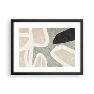 Poster in cornice nera - Composizione con motivi in nero - 40x30 cm