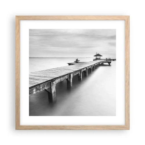 Poster in cornice rovere chiaro - Sempre più lontano. - 40x40 cm