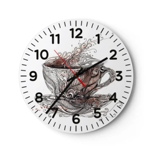 Orologio da parete - Orologio in Vetro - Il tè fa bene a tutto - 30x30 cm