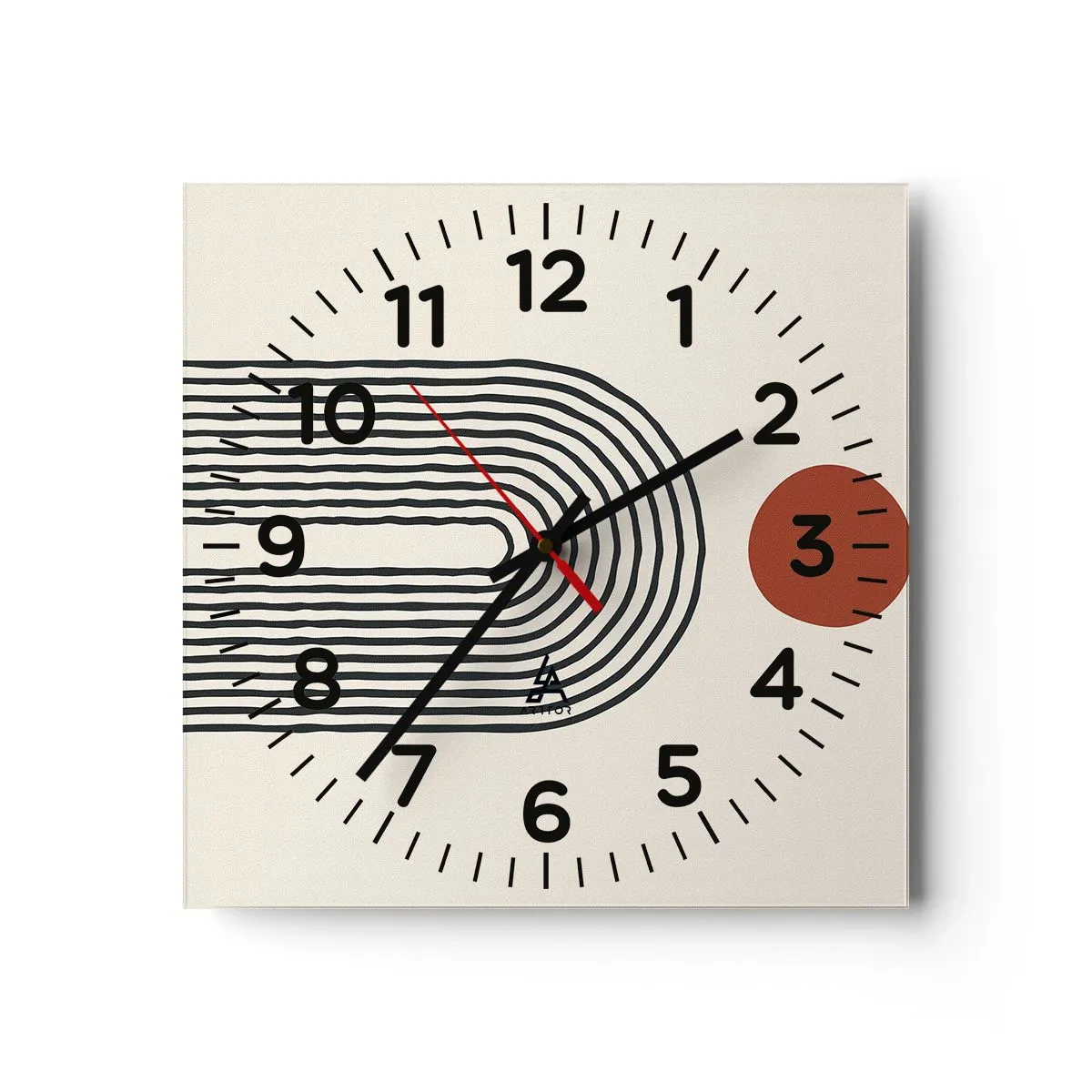 Orologio da parete - Orologio in Vetro - Magnetismo di forme e colori - 30x30 cm