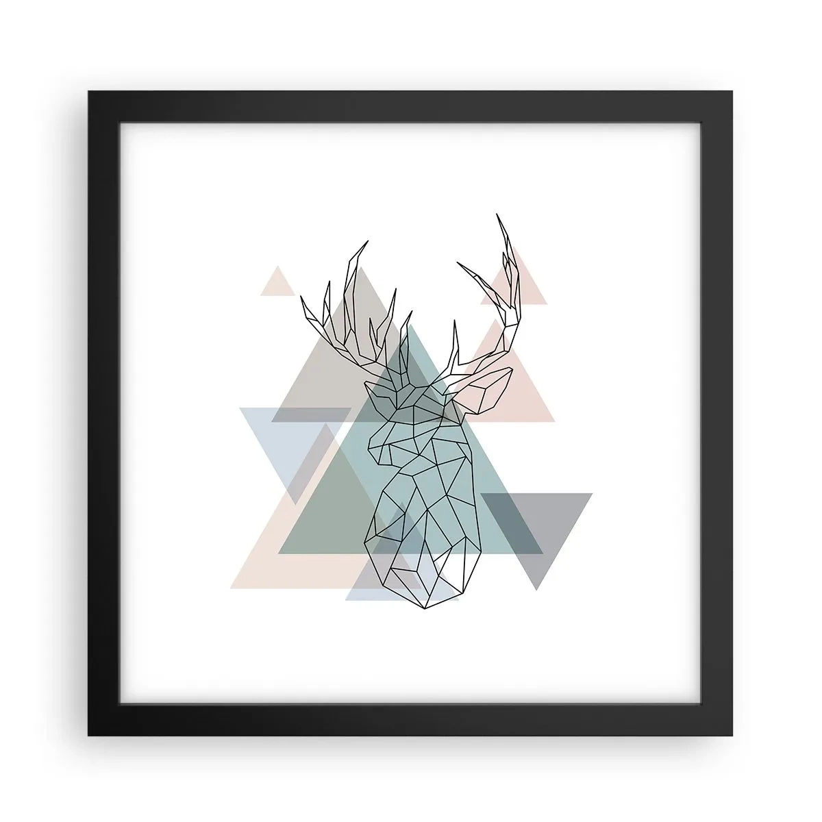 Poster in cornice nera - Nel bosco geometrico - 30x30 cm