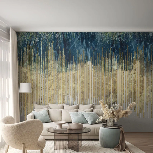 Fotomurali Premium Canvas - Confine dorato - Pezzo, Art Deco, Contemporaneo - 250x175 cm