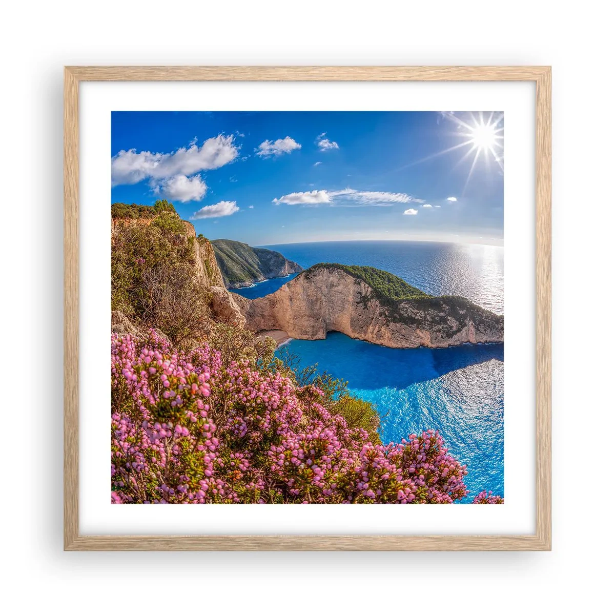 Poster in cornice rovere chiaro - Le mie grosse vacanze greche - 50x50 cm