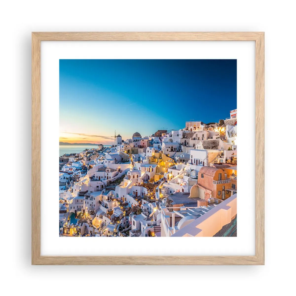 Poster in cornice rovere chiaro - Essenza della grecità - 40x40 cm