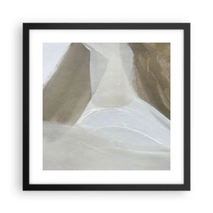 Poster in cornice nera - Onda di bianco - 40x40 cm