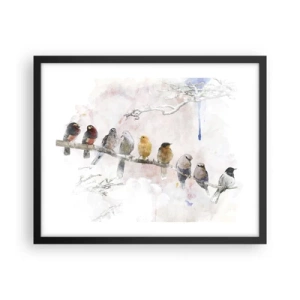 Poster in cornice nera - Incontro alato - 50x40 cm