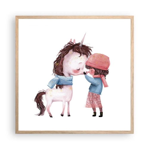 Poster in cornice rovere chiaro - Racconto d'inverno - 60x60 cm