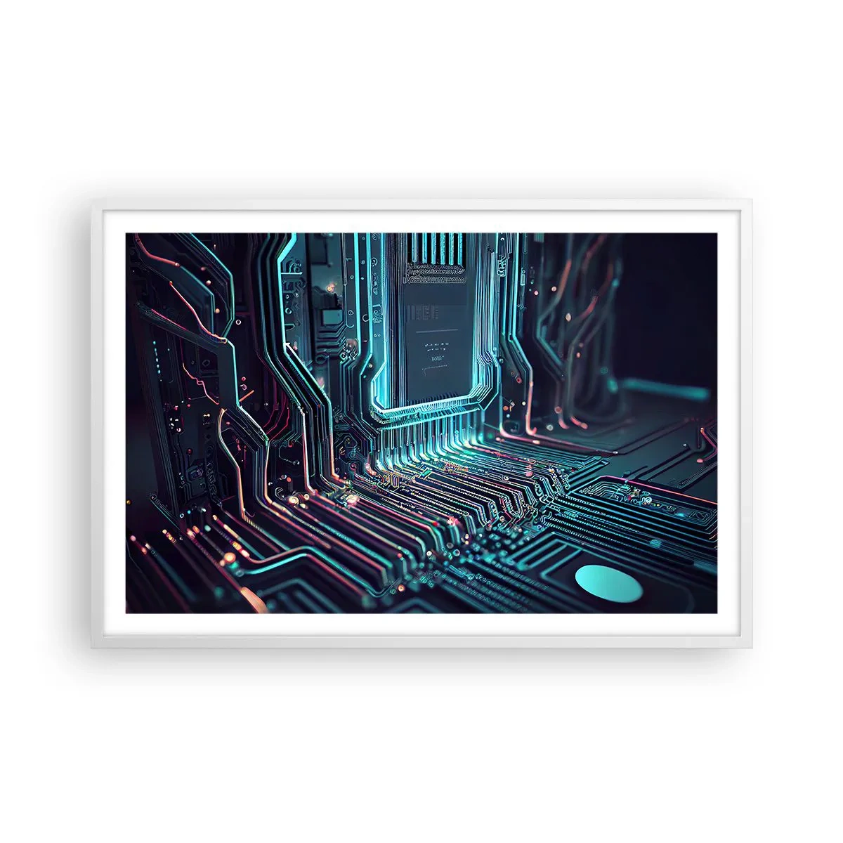 Poster in cornice bianca - Sto pensando qualcosa... - 91x61 cm