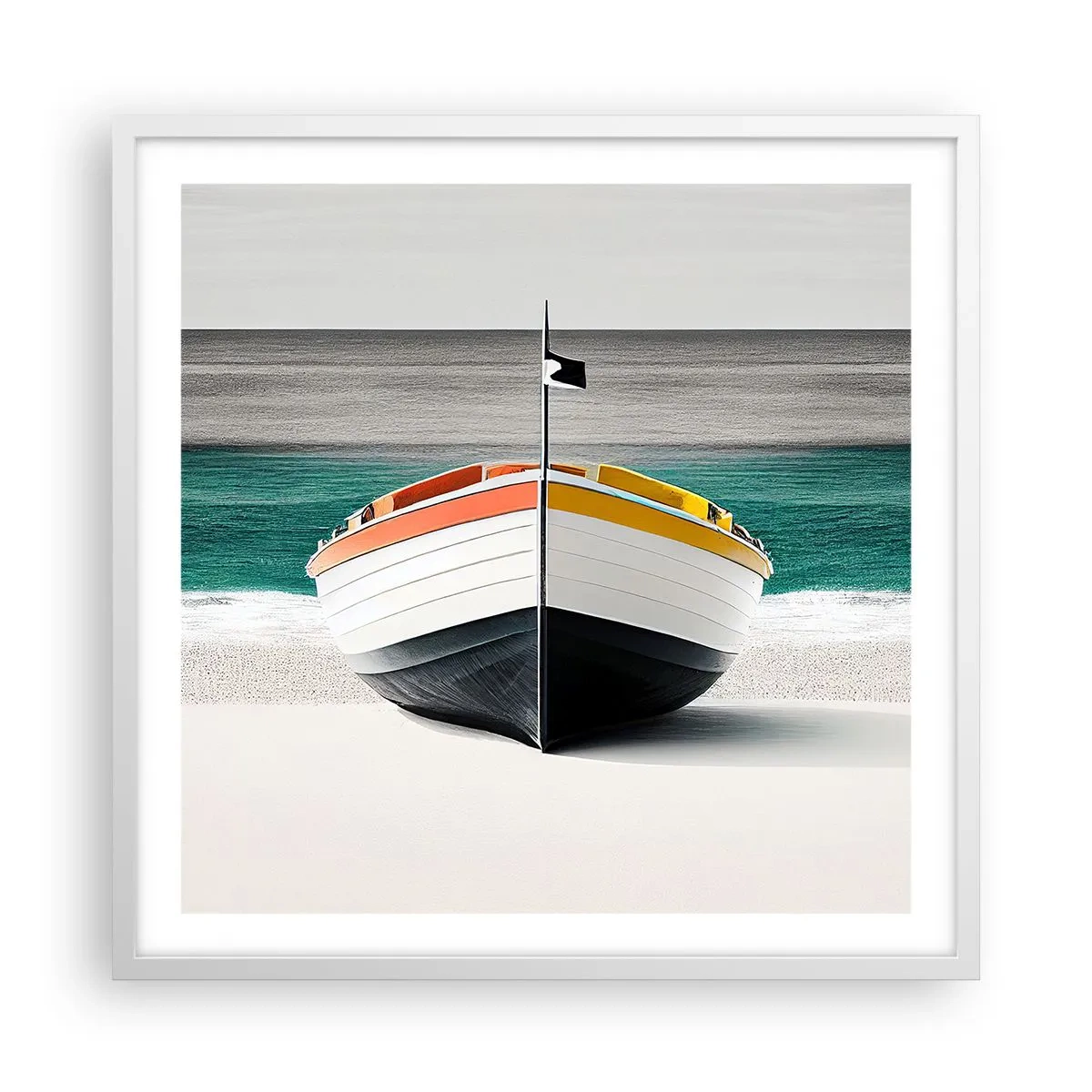 Poster in cornice bianca - Al suo posto - 60x60 cm