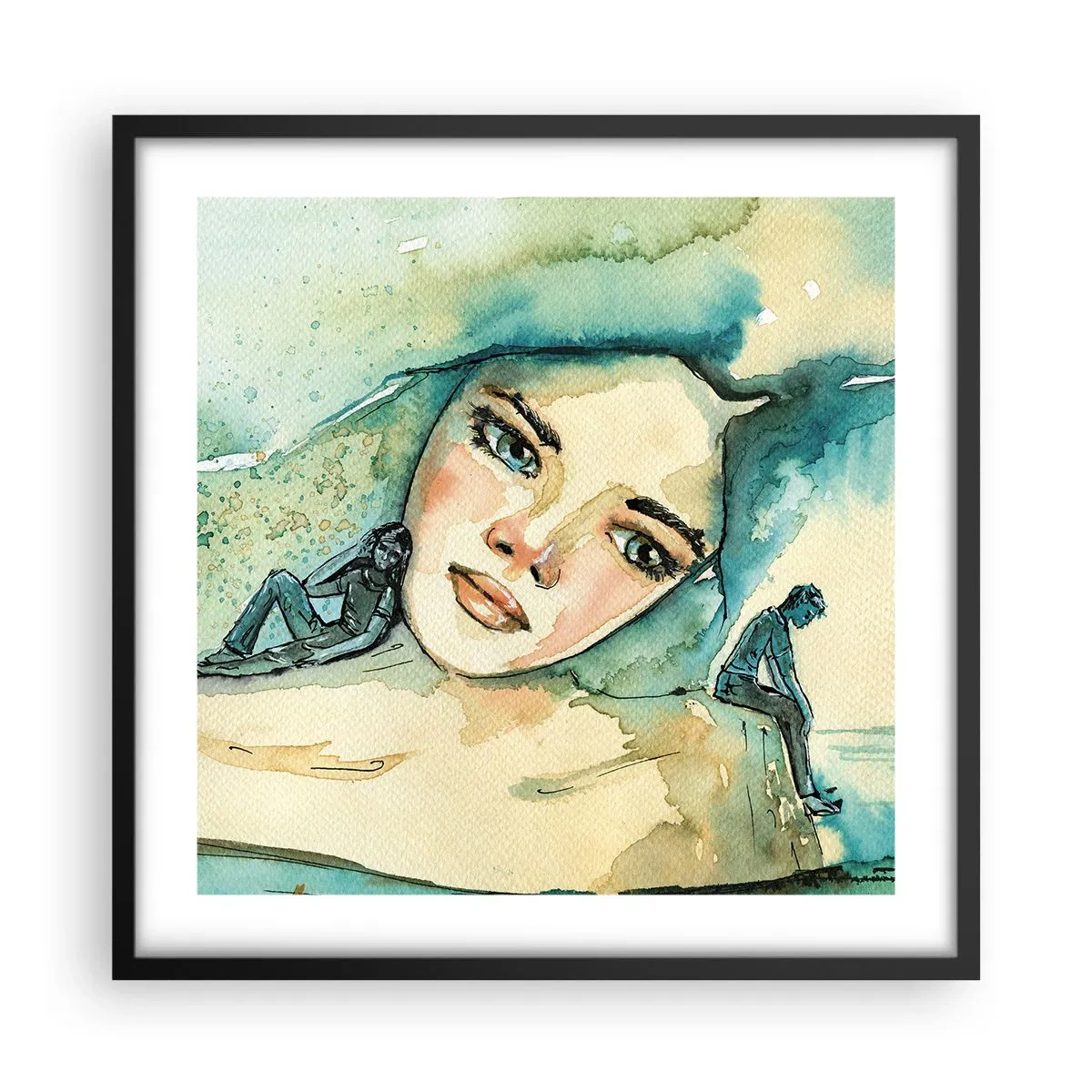 Poster in cornice nera - Am I blue? - 50x50 cm