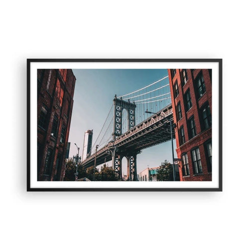 Poster in cornice nera - Sopra le onde della città - 91x61 cm