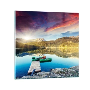 Quadro su vetro - Sull'acqua liscia come uno specchio - 50x50 cm