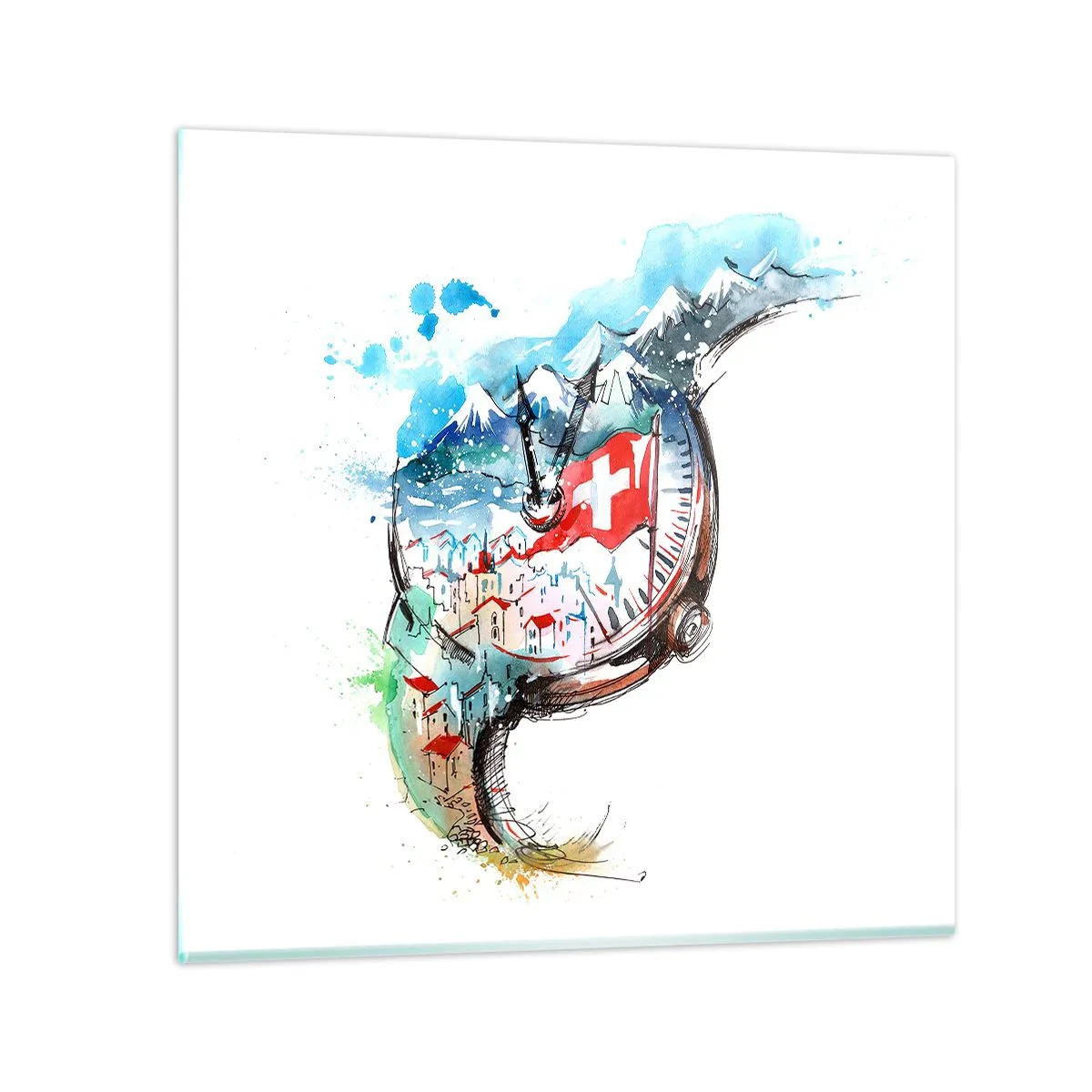 Quadro su vetro - Lo spirito della Svizzera - 30x30 cm