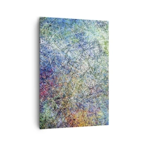Quadro su tela - Stampe su Tela - Composizione astratta con linee e texture multicolori - 70x100cm - Non è cosi semplice - Decorazione murale moderna per soggiorno e camera da letto ARTTOR
