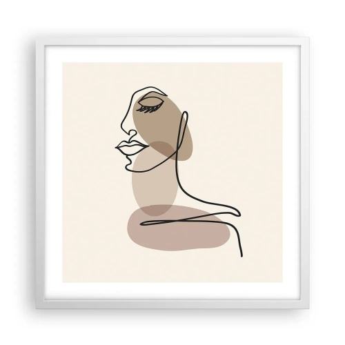 Poster in cornice bianca - Ascoltando se stessa - 50x50 cm