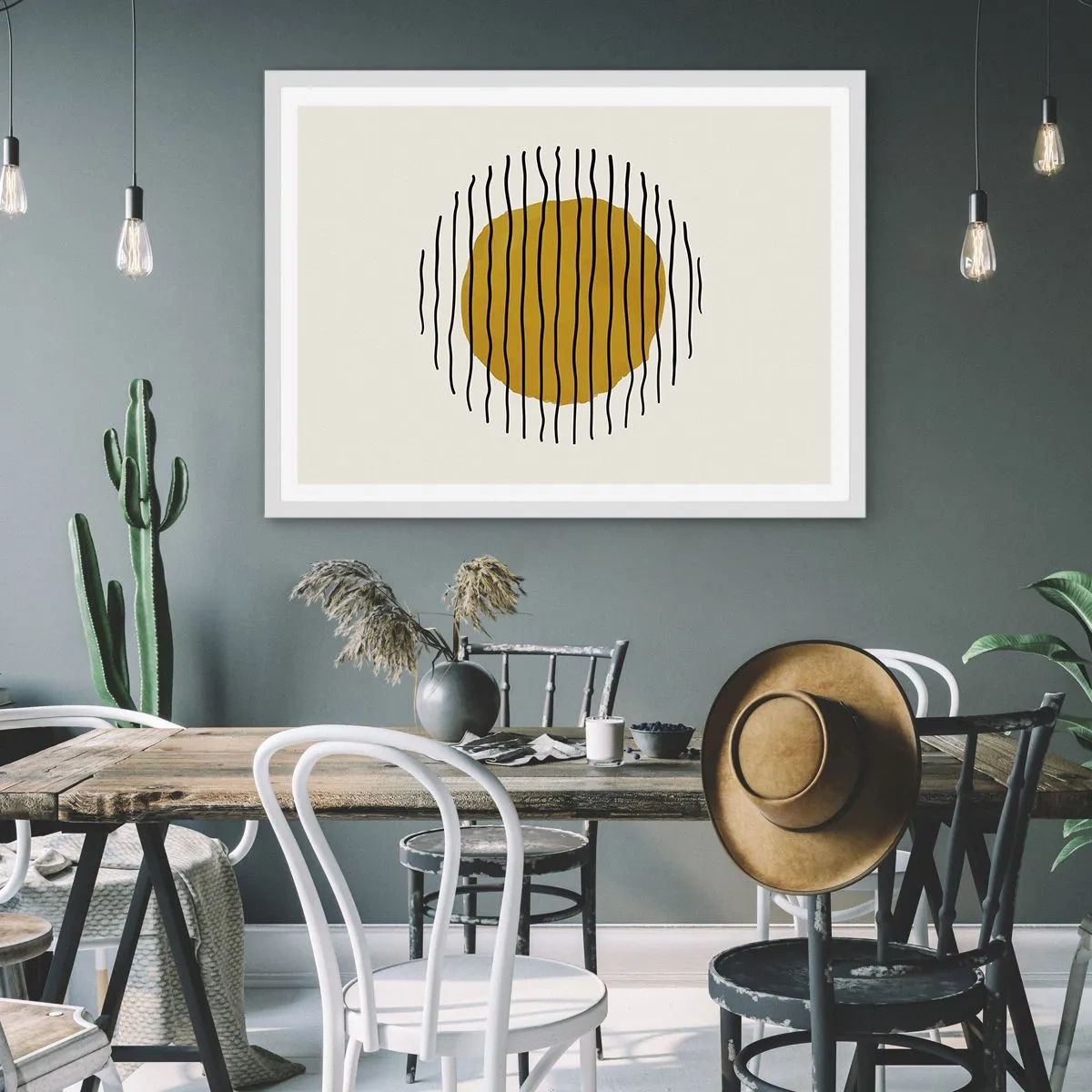 Poster in cornice bianca - Astrazione fremente di calore - 91x61 cm