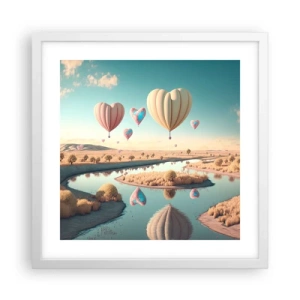 Poster in cornice bianca - L'amore permette di volare - 40x40 cm