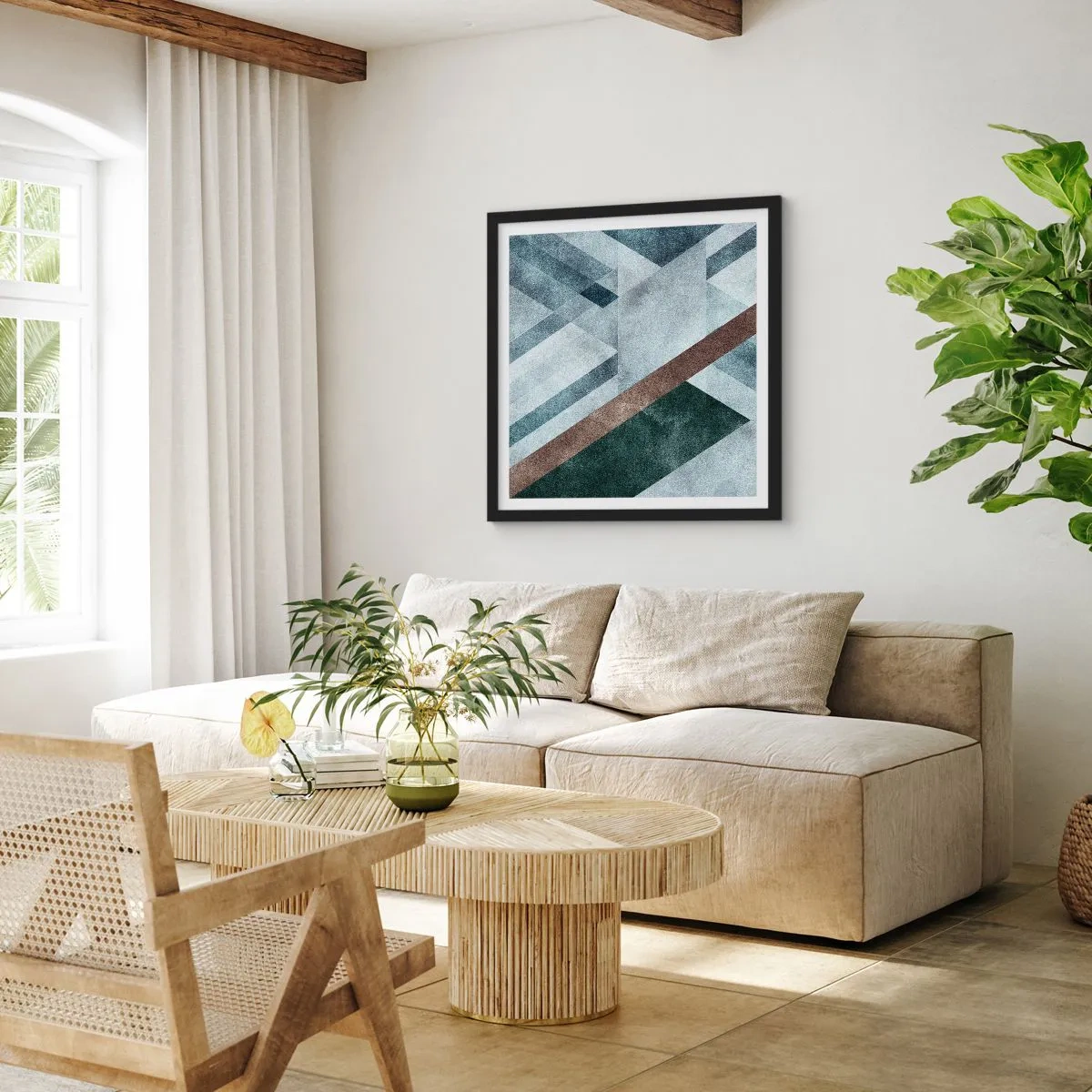 Poster in cornice nera - La ricercata eleganza della geometria - 30x30 cm