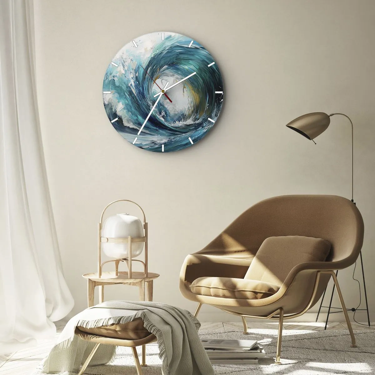 Orologio da parete - Orologio in Vetro - Portale marino - 40x40 cm