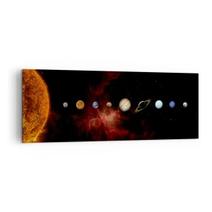 Quadro su tela - Stampe su Tela - Il sistema solare con i pianeti sullo sfondo dello spazio - 140x50cm - Il nostro vicinato - Decorazione murale moderna per soggiorno e camera da letto ARTTOR
