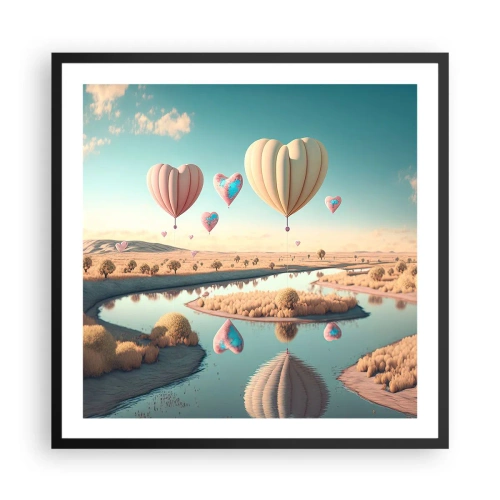 Poster in cornice nera - L'amore permette di volare - 60x60 cm