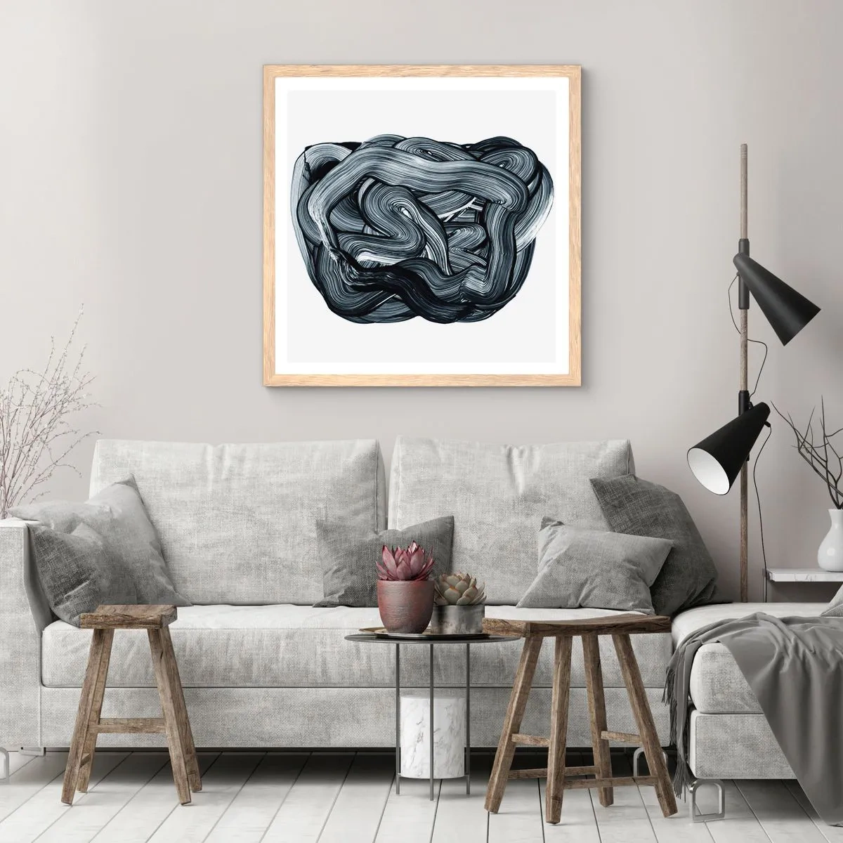 Poster in cornice rovere chiaro - Non è così semplice - 50x50 cm