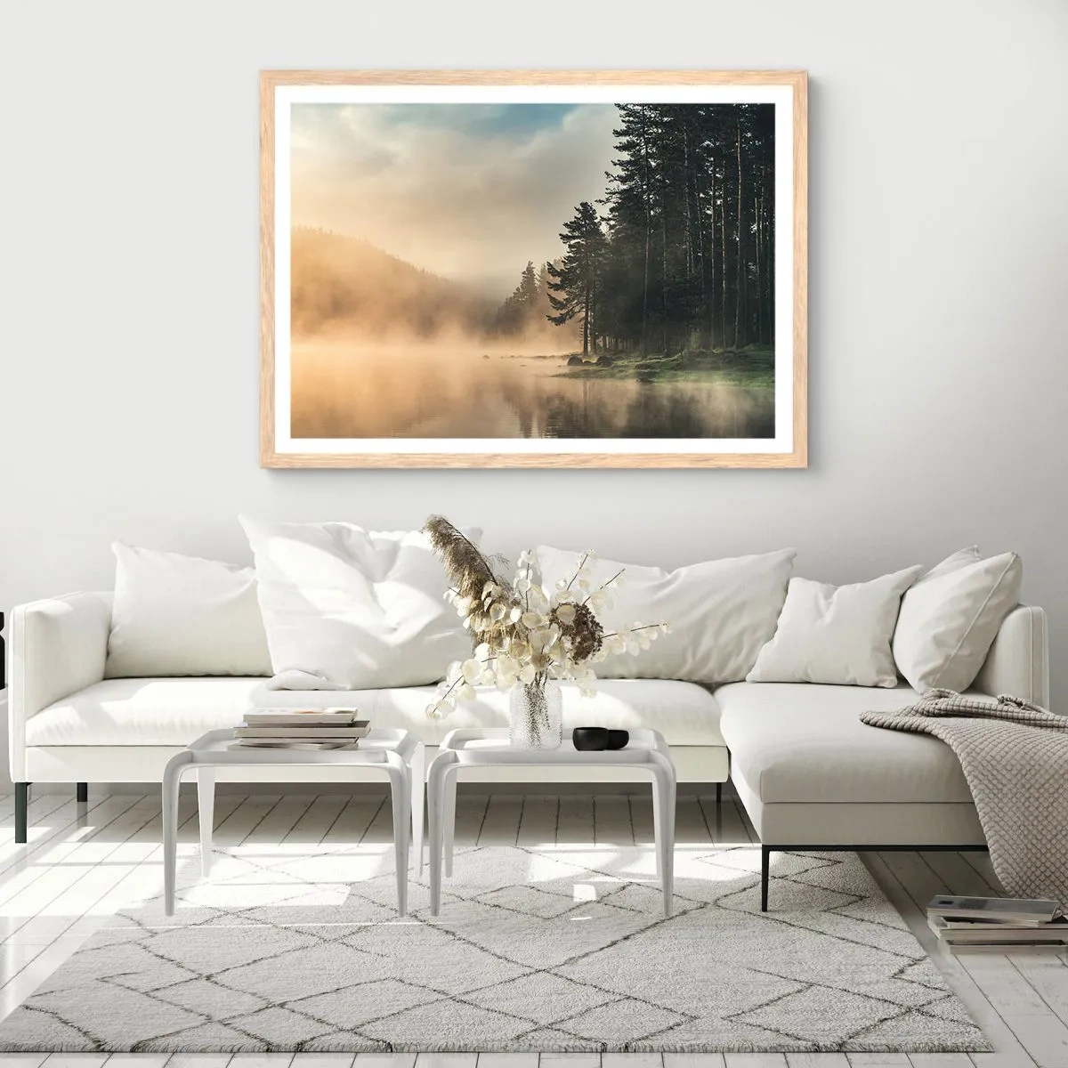 Poster in cornice rovere chiaro - La nascita del giorno - 40x30 cm