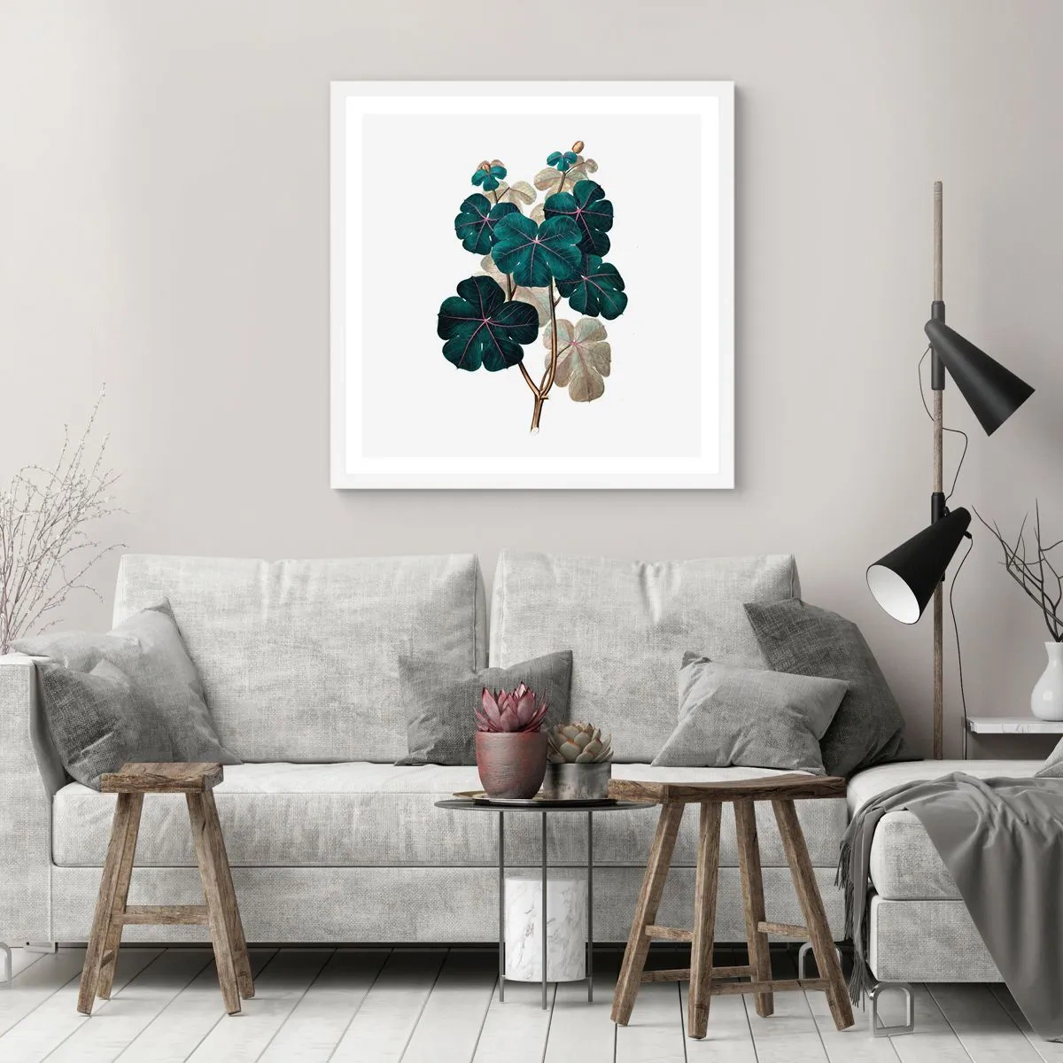 Poster in cornice bianca - Dal vecchio erbario - 50x50 cm