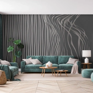 Fotomurali Premium Canvas - Ritmo e accento - Astrazione, Pezzo, Bianco e nero - 500x350 cm