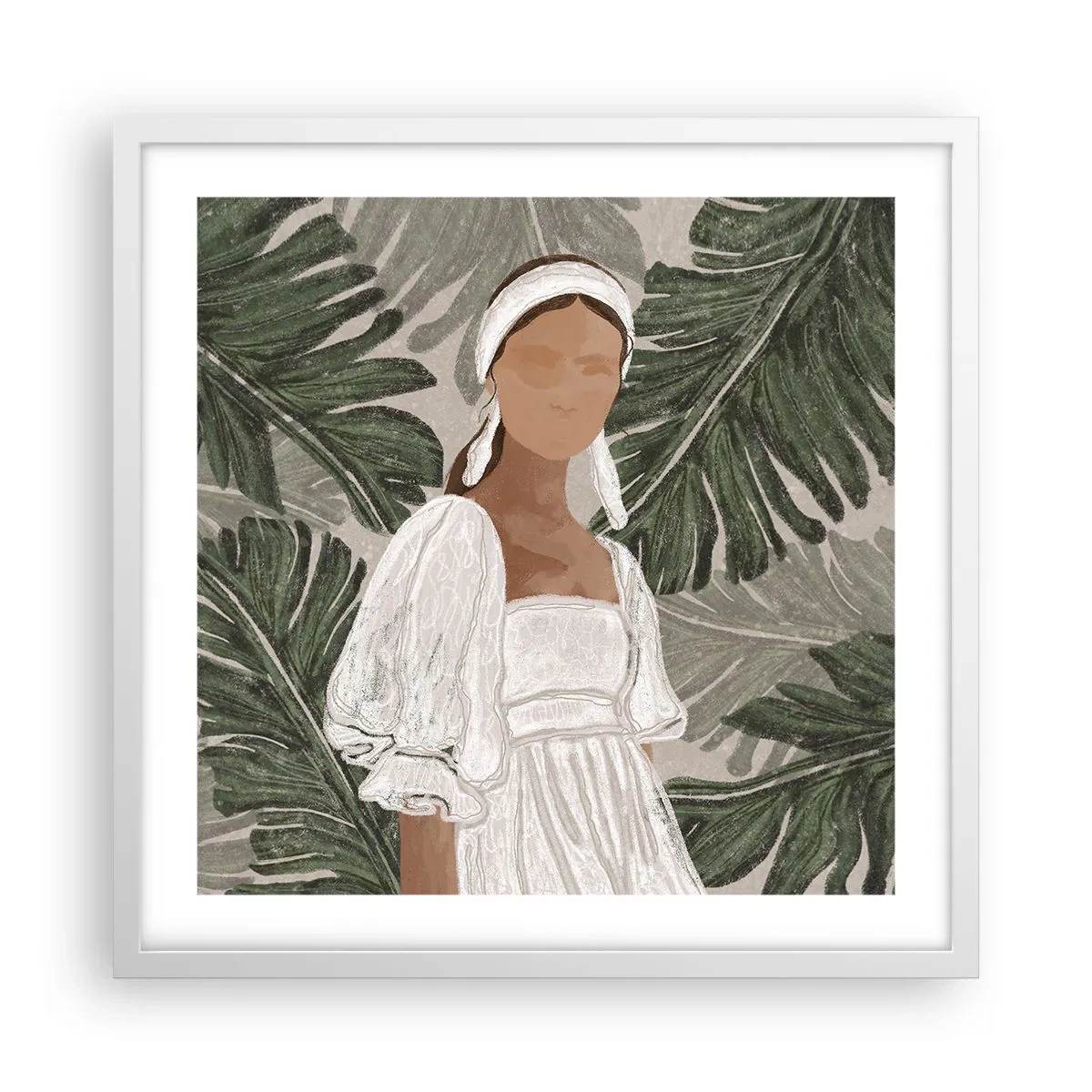 Poster in cornice bianca - Ritratto esotico - 50x50 cm