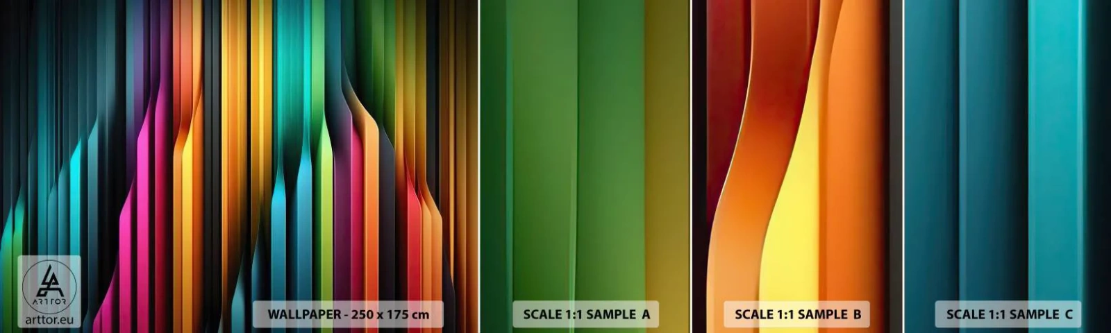 Campione Di Fotomurale Standard Eco - Organi di luce - Colorato, Linee, Astrazione - 100x30 cm