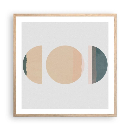 Poster in cornice rovere chiaro - Un cerchio dopo l'altro - 60x60 cm