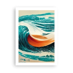 Poster - Un'onda dinamica in colori astratti - 50x70cm - Il sogno del surfista - Decorazione murale moderna per soggiorno e camera da letto ARTTOR