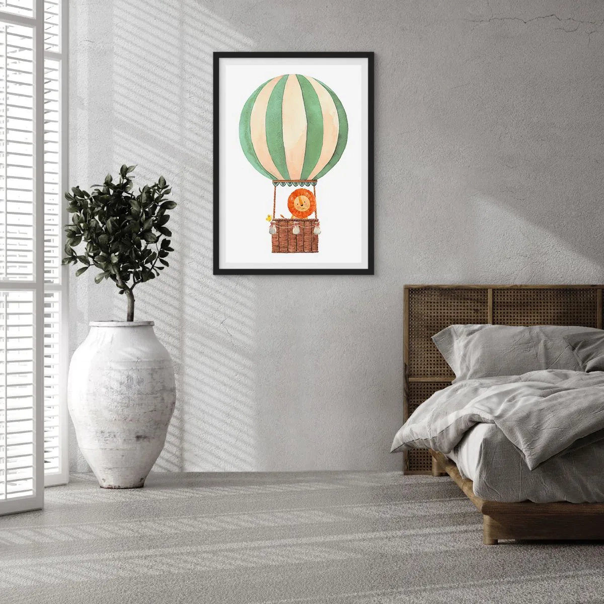 Poster in cornice nera - I viaggi del leone - 40x50 cm