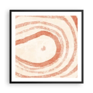 Poster in cornice nera - Cerchi di corallo - 60x60 cm