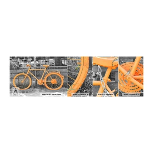 Campione di Fotomurale Adesivo Deluxe Sticker - Vai, ti aspetto qui - Bicicletta d'epoca, Città, Viaggi - 100x30 cm