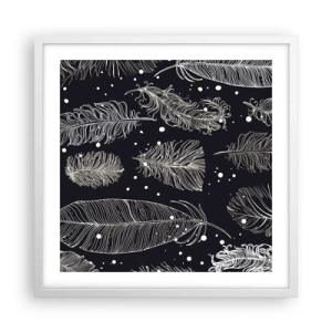Poster in cornice bianca - Pizzo piumato - 50x50 cm