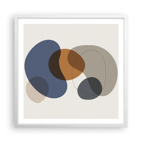 Poster in cornice bianca - Gocce di colore - 60x60 cm