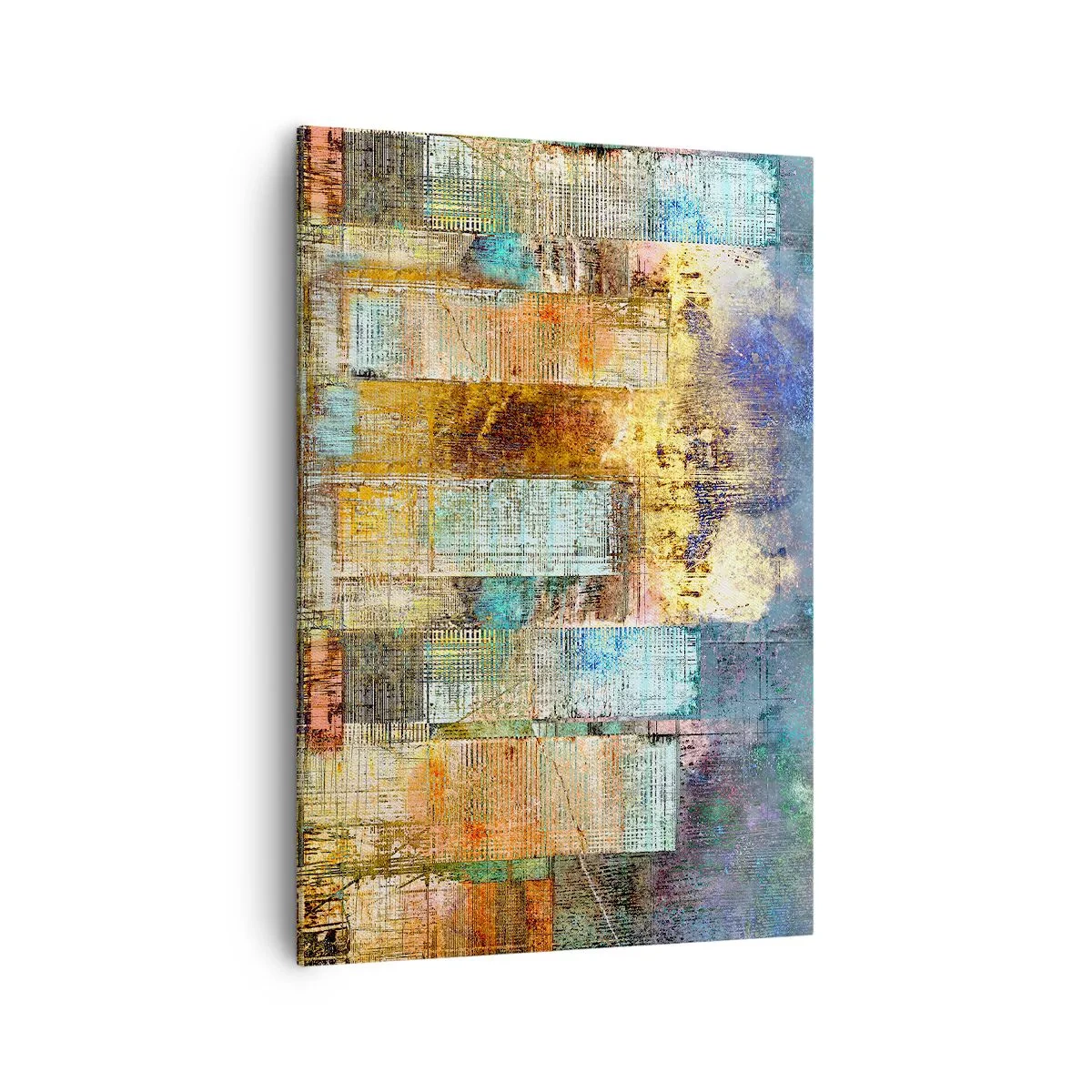 Quadro su tela - Stampe su Tela - Grattacieli astratti in stile industriale - 70x100cm - Metropoli nel sole - Decorazione murale moderna per soggiorno e camera da letto ARTTOR