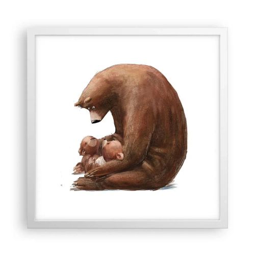 Poster in cornice bianca - Sogni d'oro, bambini - 40x40 cm