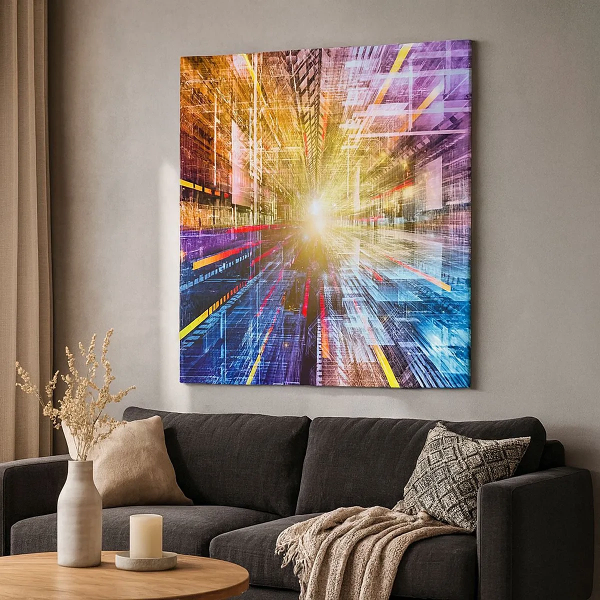 Quadro su tela - Stampe su Tela - Corridoio di luce - 30x30 cm