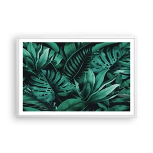 Poster in cornice bianca - Dal profondo del verde tropicale - 91x61 cm